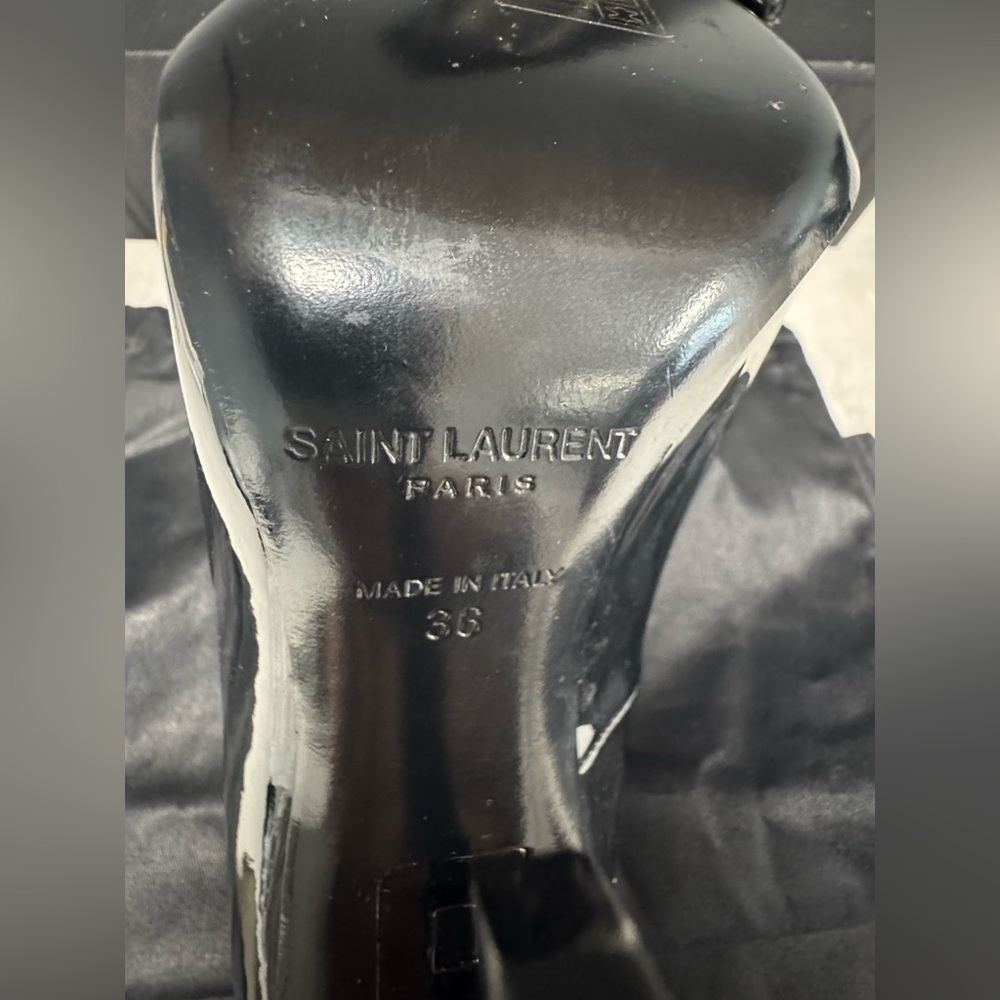 Yves Laurent Black Opyum patent leather 110 logo heel - Picture 8 of 8
